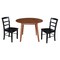 International Concepts 42 in. Solid Wood Round Dual Drop Leaf Dining Table with 2 Chairs in Distressed Oak/Black K42-42DL-C46-2-2 - alternate 1